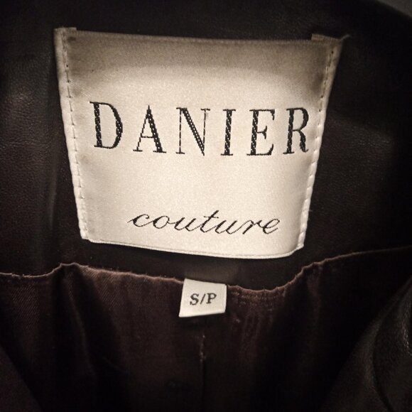 Dark brown DANIER LEATHER "Couture" jacket, size Small - Picture 3 of 9